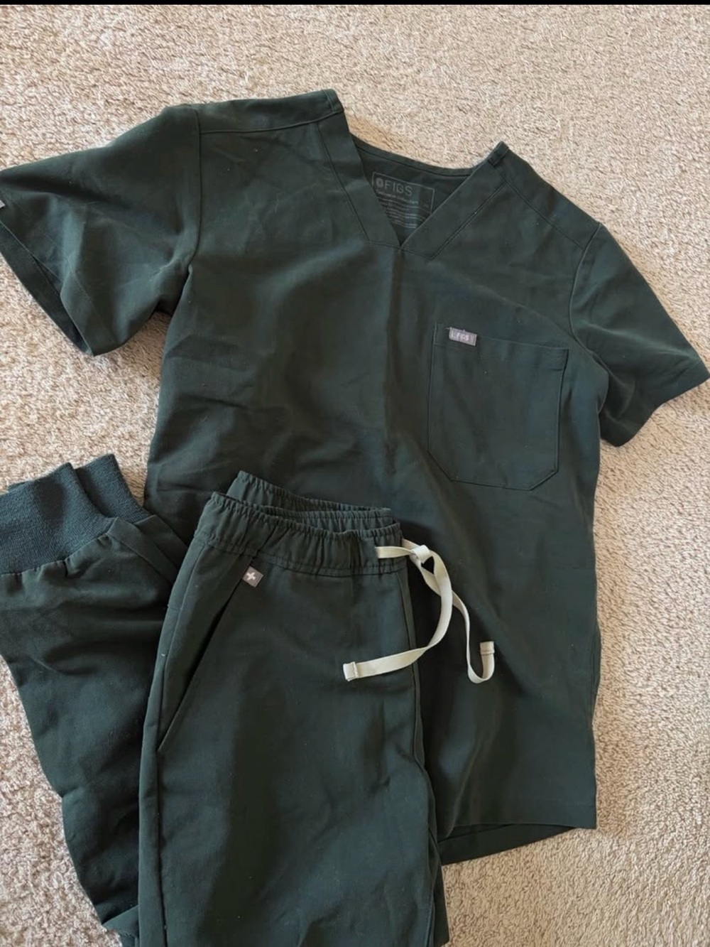 FIGS Dark Green Scrub Set